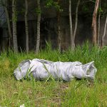 Le rouleau du vent métal, toile aluminium 180 x 48 x 45 cm